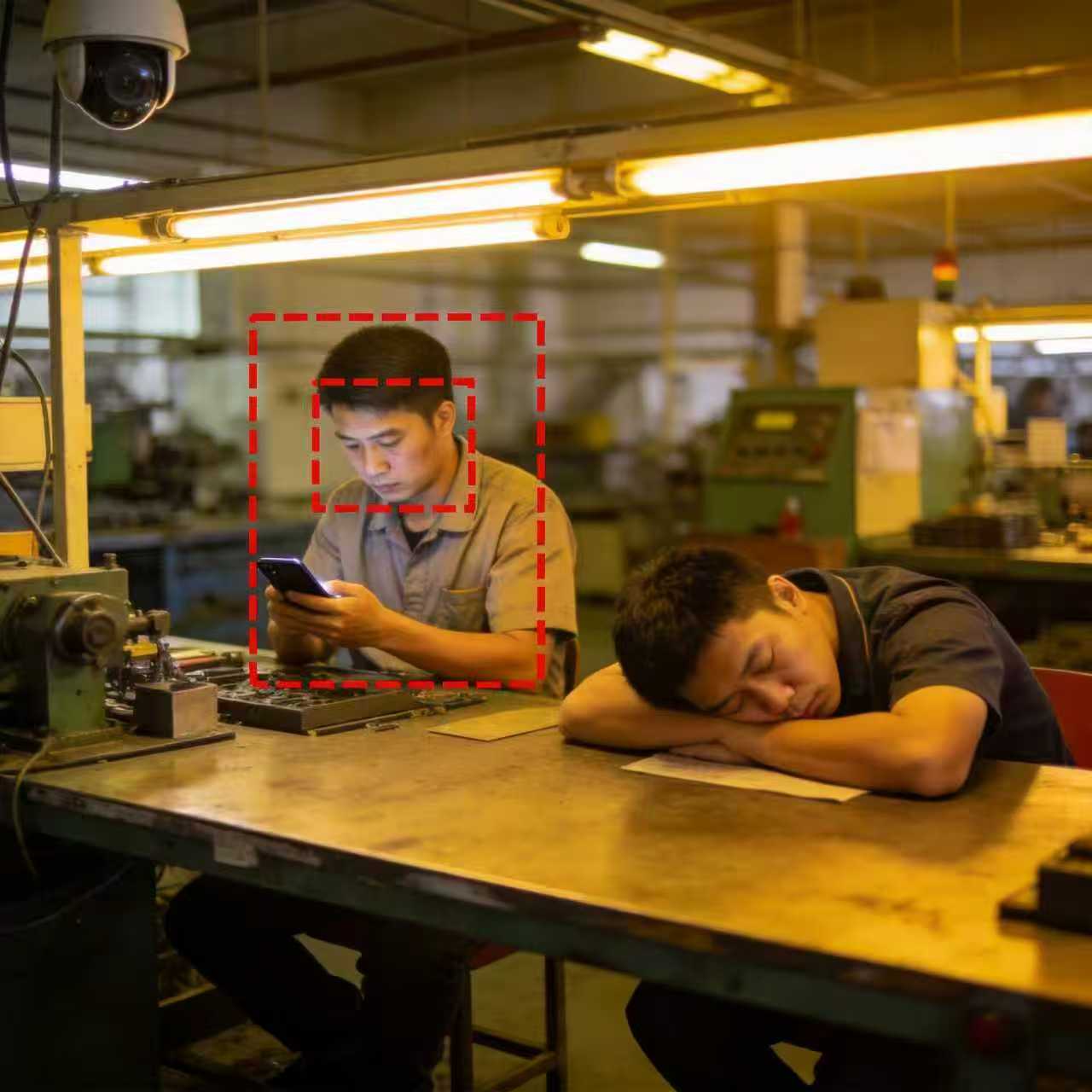 玩手机睡岗监测