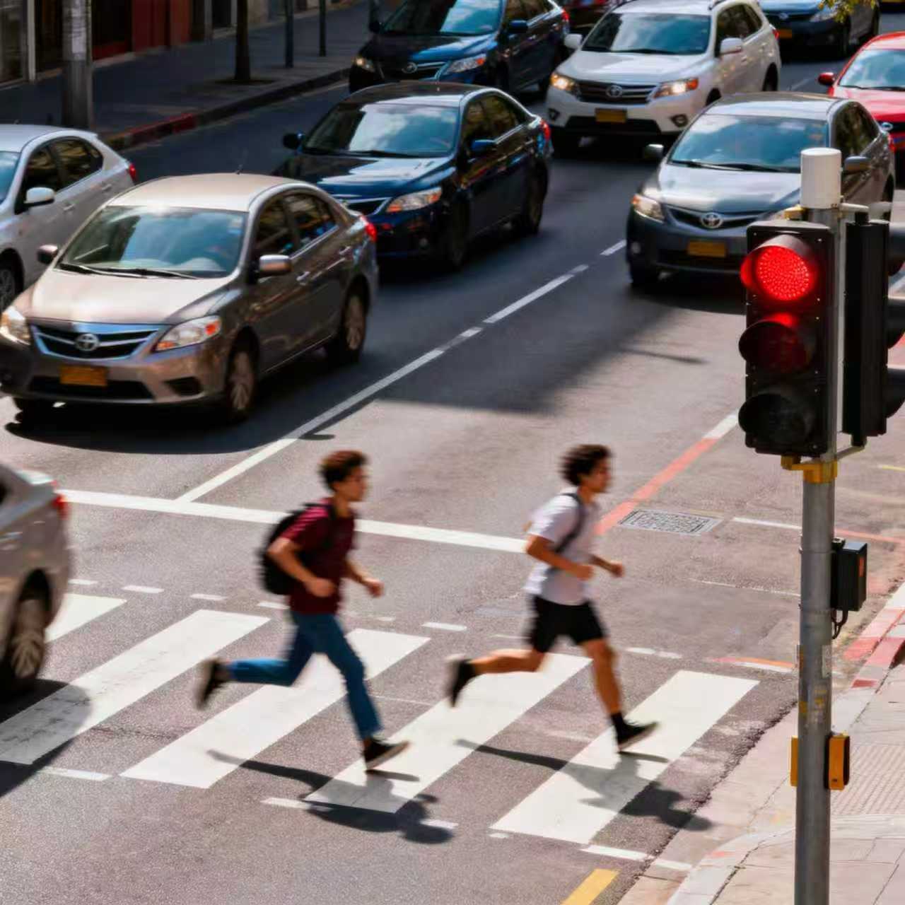 行人闯红灯识别.